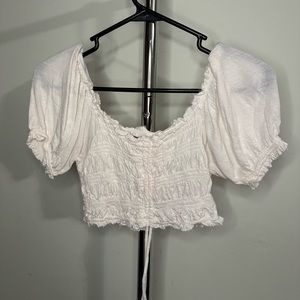 White puffy sleeve top